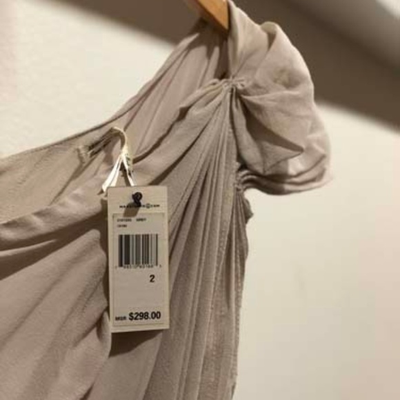 Max Studio Asymmetrical Cream Dress - Picture 6 of 7